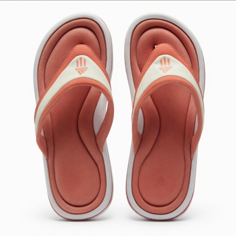 Adidas 012503 Memory Foam Pink White Women's Flip Flop Slides Sandals Size 7 PYS